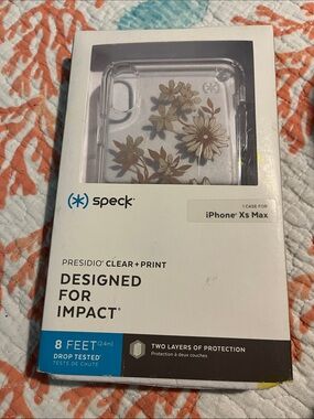 iPhone XS Max case. Clear with flowers